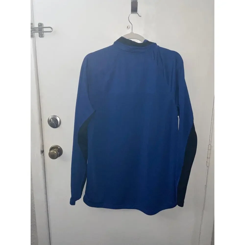 FILA Athletic Performance 1/4 Zip Long Sleeve Dri-Fit Jacket L Blue Activewear